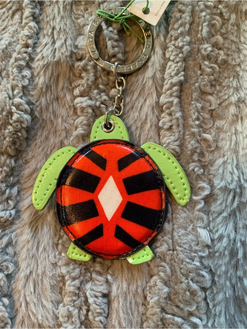 Vera Bradley Seashore turtle keychain in the Sun Valley pattern, NWT